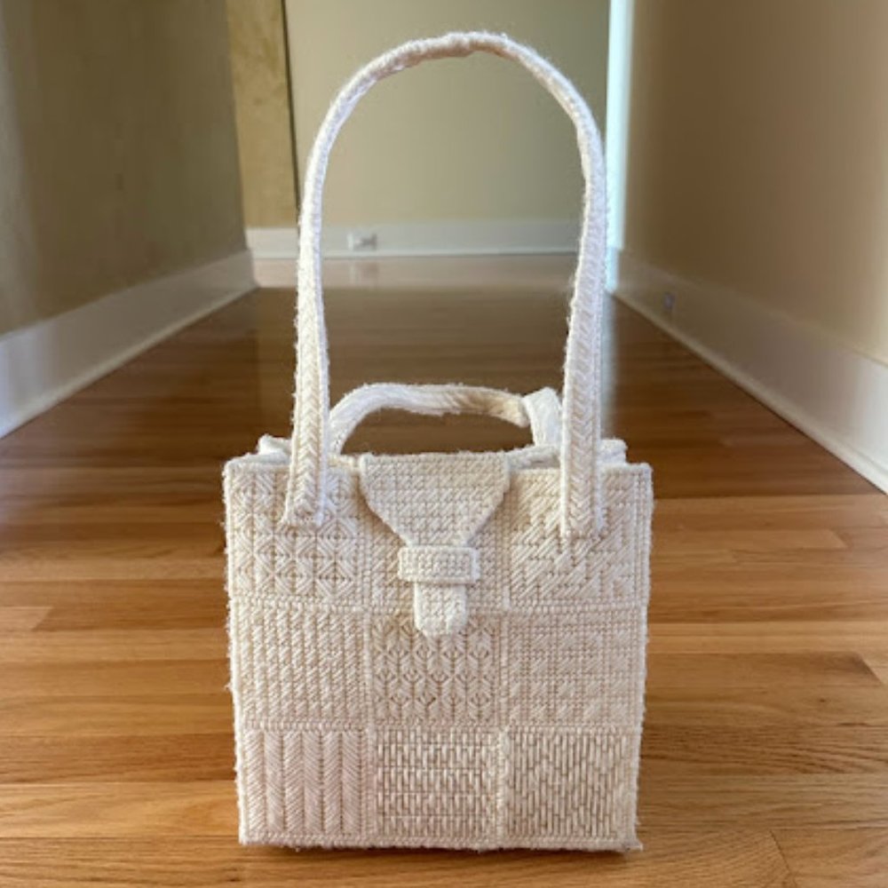Vintage Handmade Crochet Tote